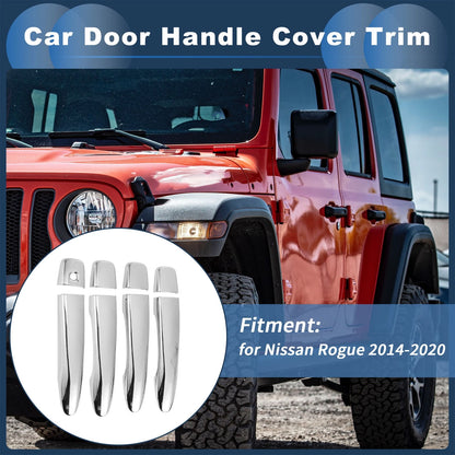 Car Door Handle Cover Trim for Nissan Rogue (2014–2020) - Silver Tone