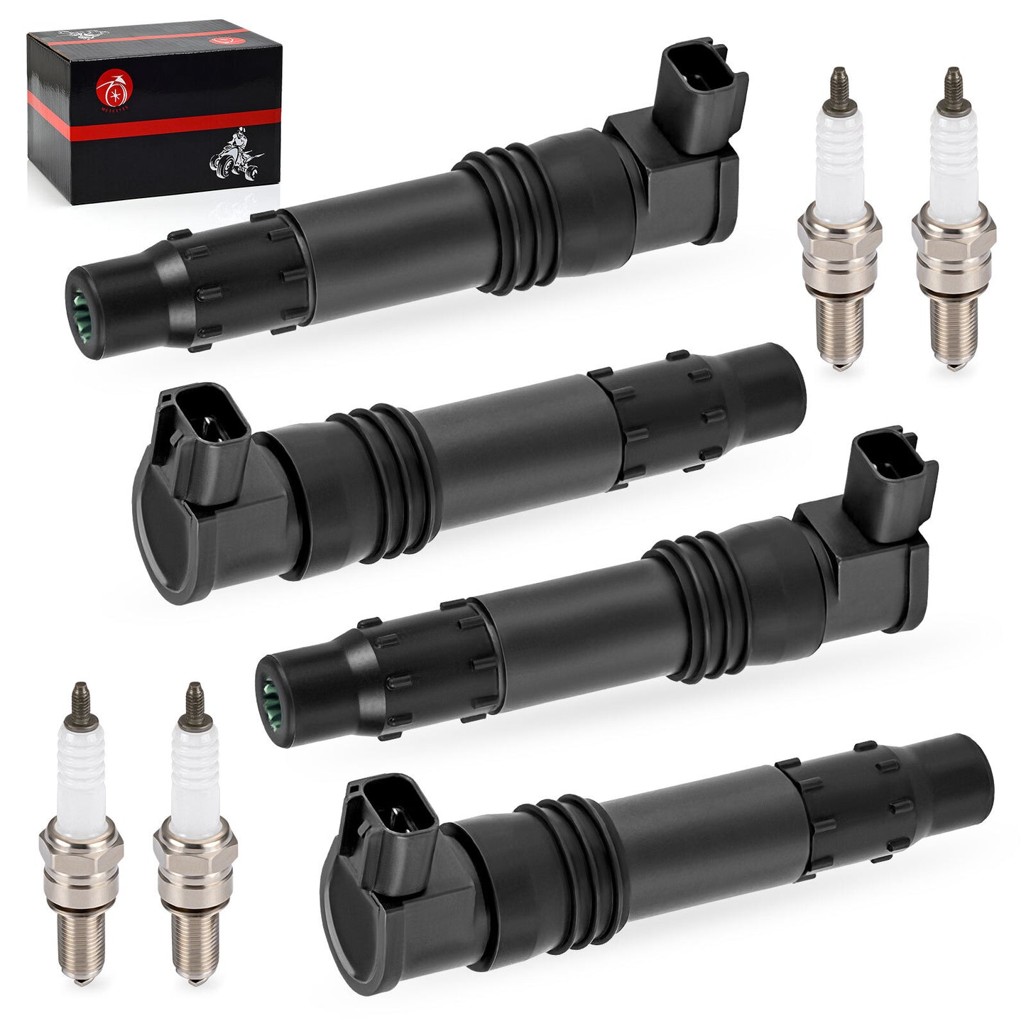 Set of 4 Ignition Coils & Iridium Spark Plugs for Suzuki GSX-R600 (2006–2020)