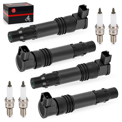 Set of 4 Ignition Coils & Iridium Spark Plugs for Suzuki GSX-R600 (2006–2020)