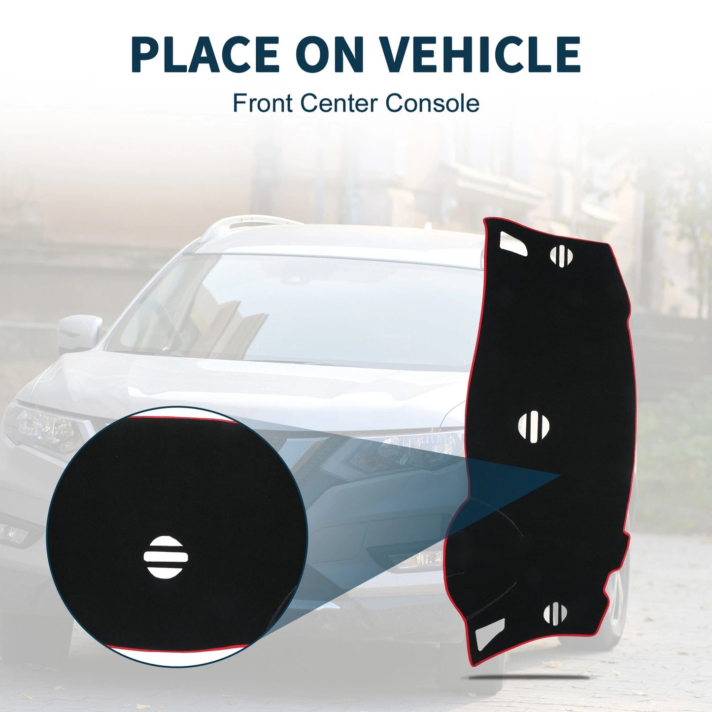 Dashboard Dash Cover Mat for Nissan Elgrand E52 (2010–2024) Black Red Set of 1