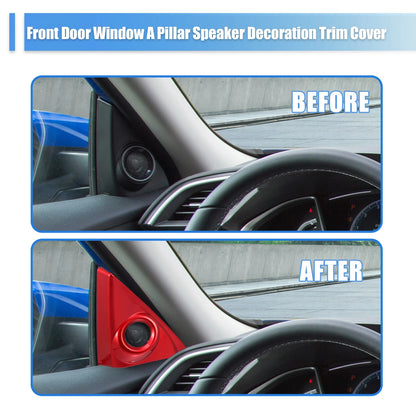 Red Front Door Window A Pillar Speaker Trim Cover for Honda Civic (2016–2021)