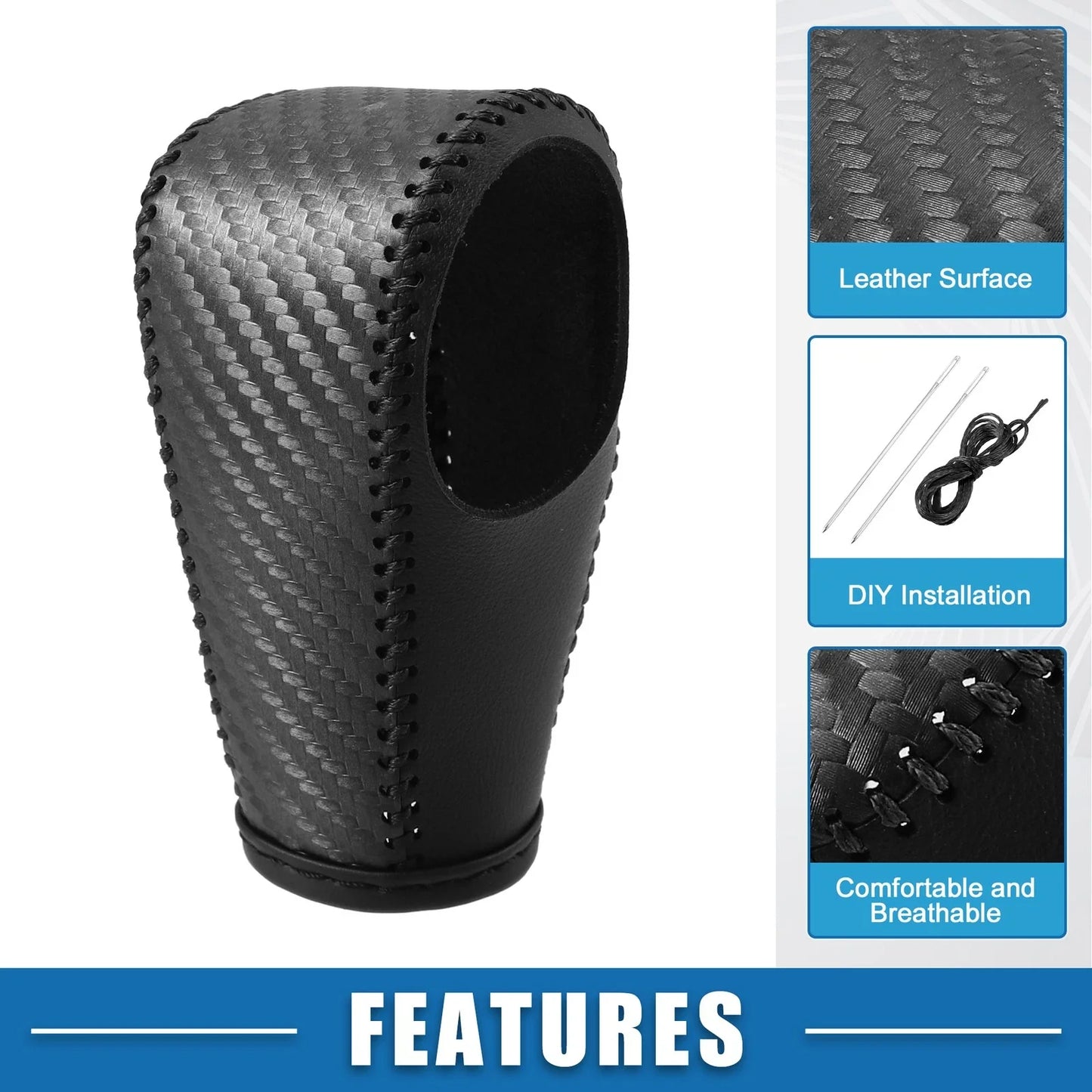 Gear Shifting Knob Cover for Honda HR-V PU Leather Carbon Fiber (2016-2023)