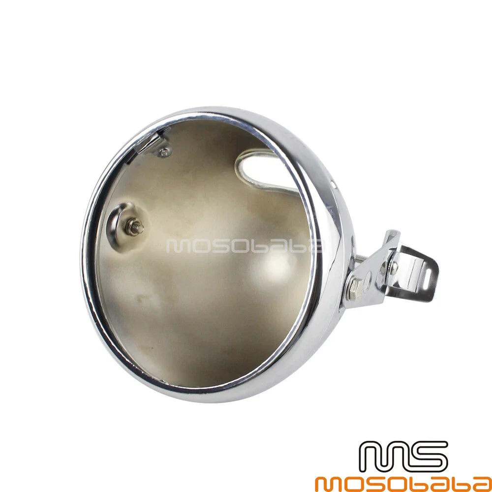 7" Chrome Round Headlight Bucket Mounting Housing for Harley Honda