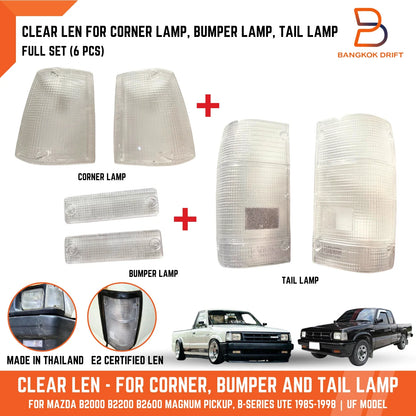 Clear Lens Corner Bumper Turn Signal Light Set for Mazda B-Series (85-98)