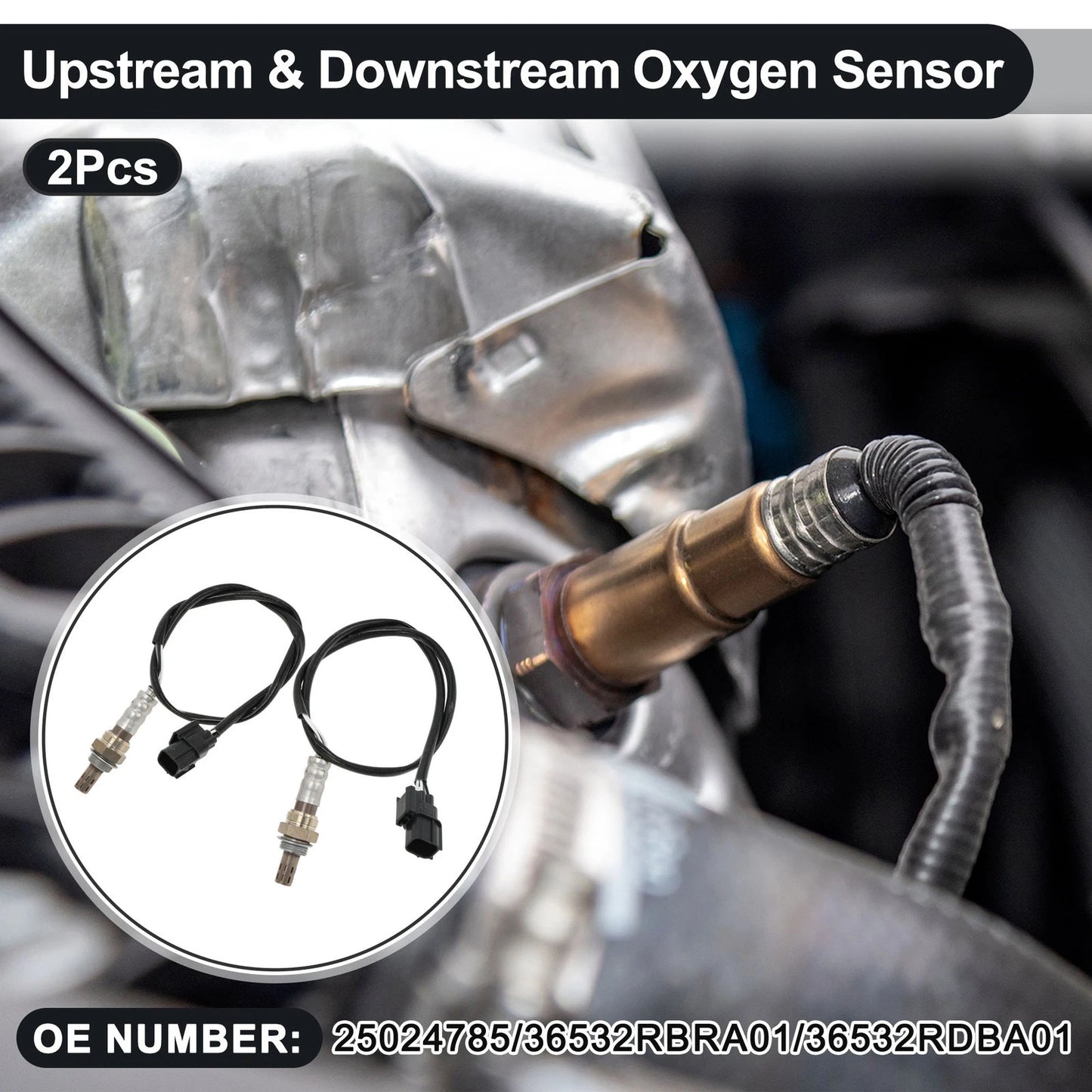 Set of 2 Downstream Oxygen Sensors for Honda Accord V6 3.5L (No. 25024785)