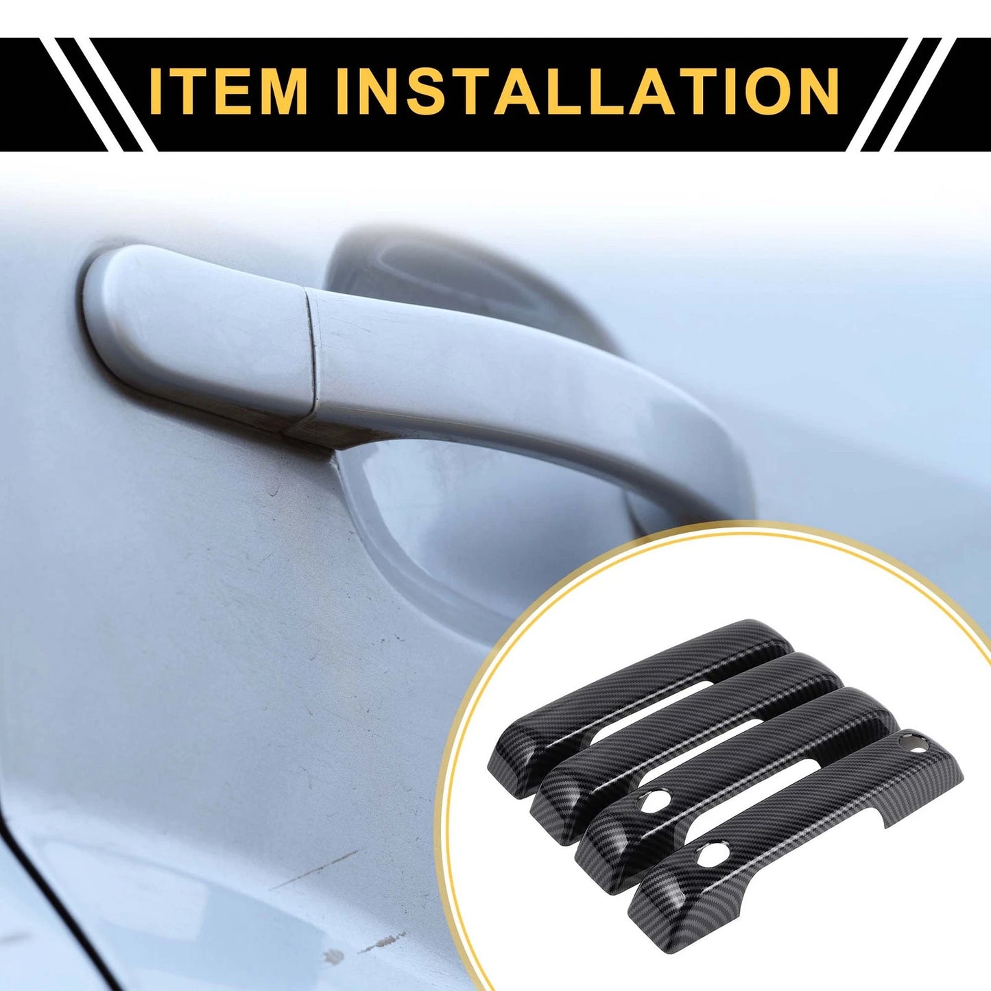 Set of 4 Exterior Door Handle Covers for Ford F-150 (2021–2024) Carbon Fiber