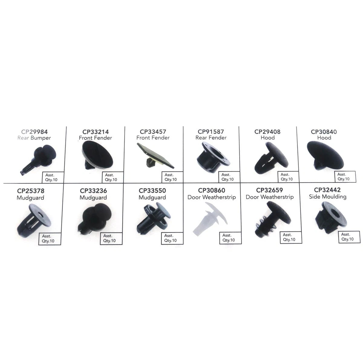 Set of 4 Bumper Fender Hood Grille Retainer Clips for Toyota Corolla (2015–2023)