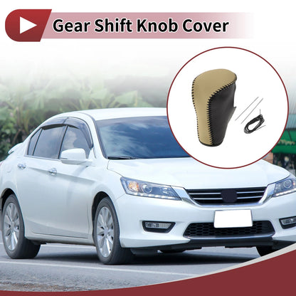 Gear Shift Knob Cover for Honda Accord 8 (2008–2012) Black Beige Leather