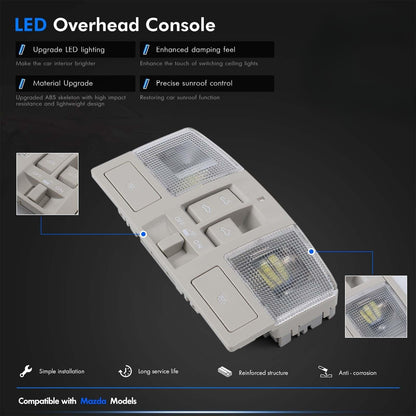 LED Overhead Console with Sunroof Switch for Mazda 3 (2010–2013)