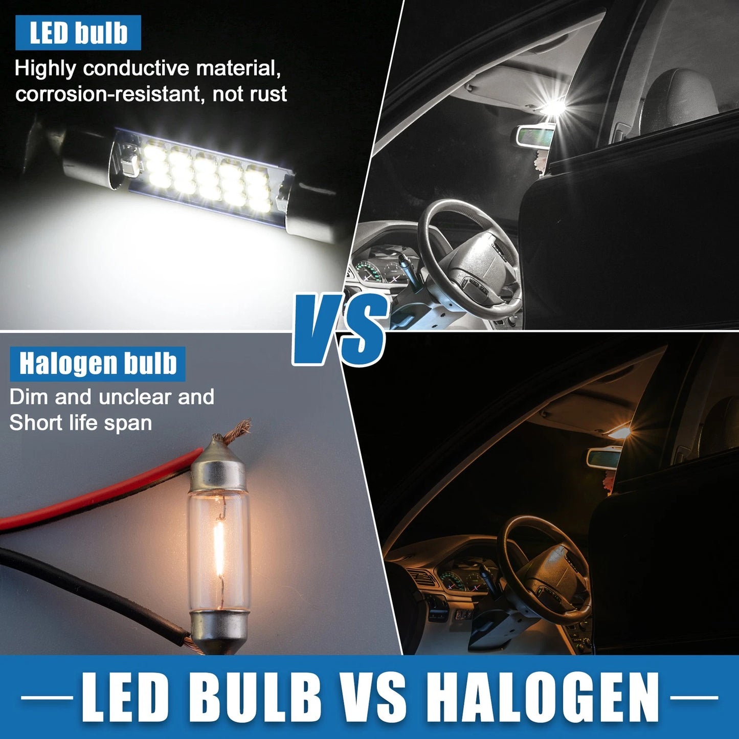 Set of 4 LED Festoon Lights for Car (36mm, 1210)