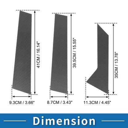 Set of 6 Door Pillar Window Trim for Ford Mondeo Fusion (Carbon Fiber)