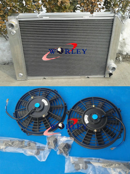 3 Row Aluminum Radiator with Fans for Pontiac Fiero (1984–1988)