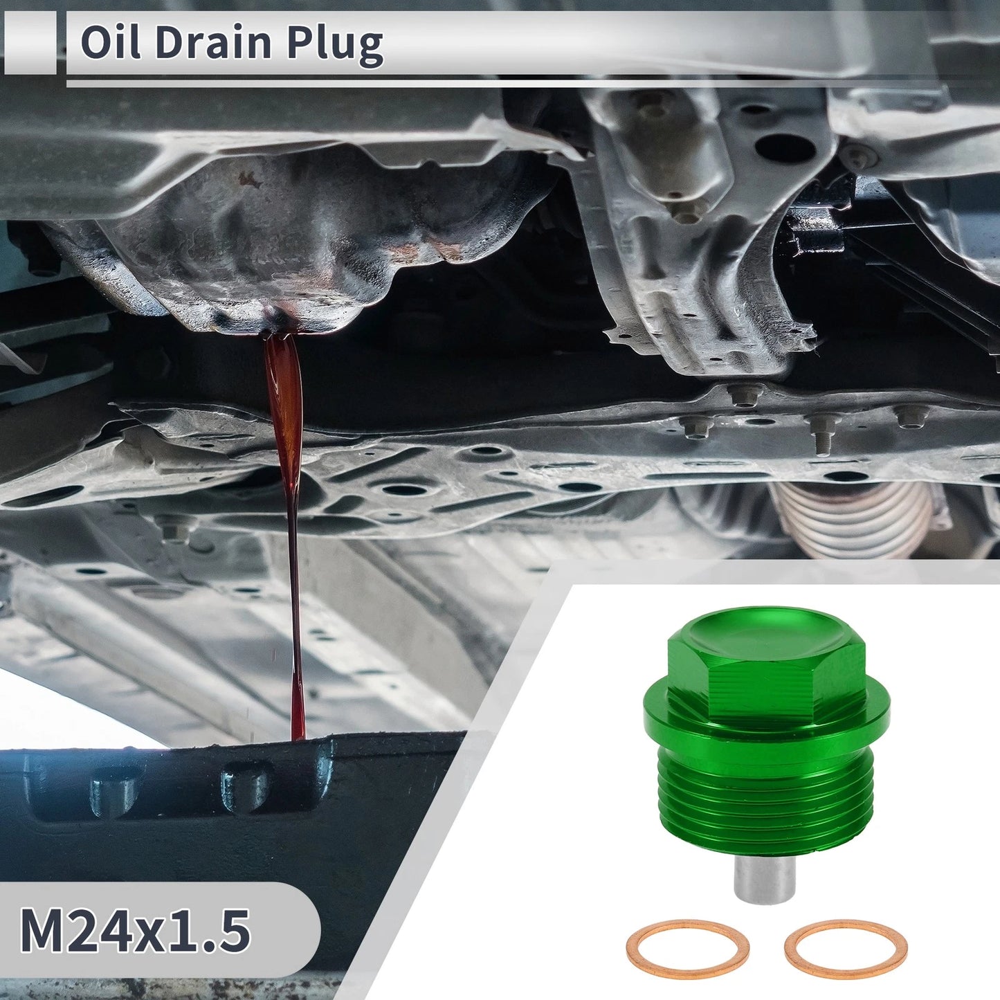 Set of 1 M24x1.5 Engine Oil Drain Plug with Gasket for Car Motorcycle Boat