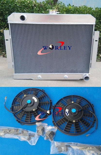 3-Row Aluminum Radiator with Fans for Jeep CJ5 CJ6 CJ7 (1972–1986)