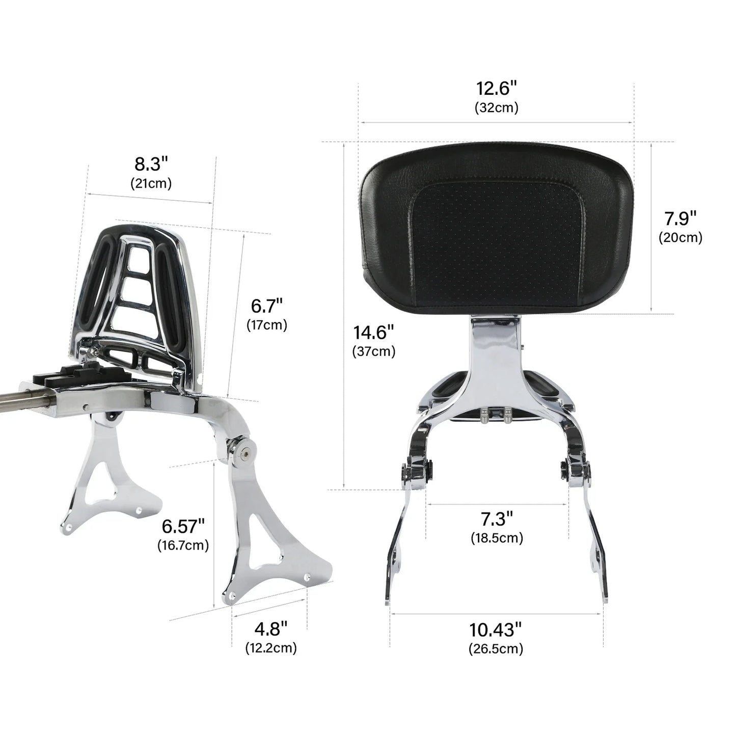 Driver & Passenger Backrest for Harley Electra Glide (2014-2024) Chrome