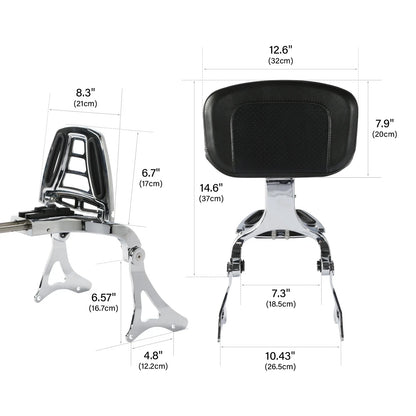 Driver & Passenger Backrest for Harley Electra Glide (2014-2024) Chrome