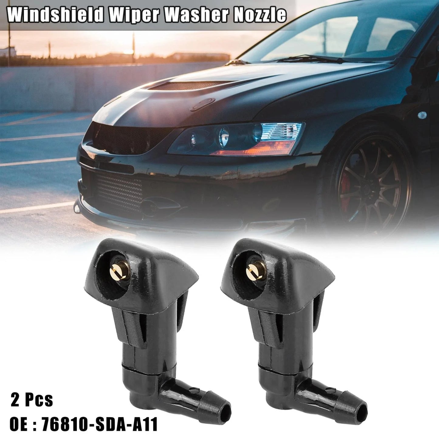 2 x Windshield Wiper Washer Nozzles for Honda Odyssey, Accord (2000-2023)