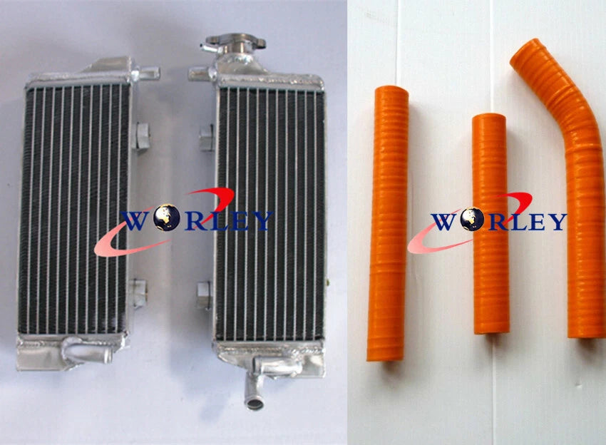 Aluminum Radiator + Blue Hose for KTM 125/200/250/300 SX/EXC/MXC (2008–2013)