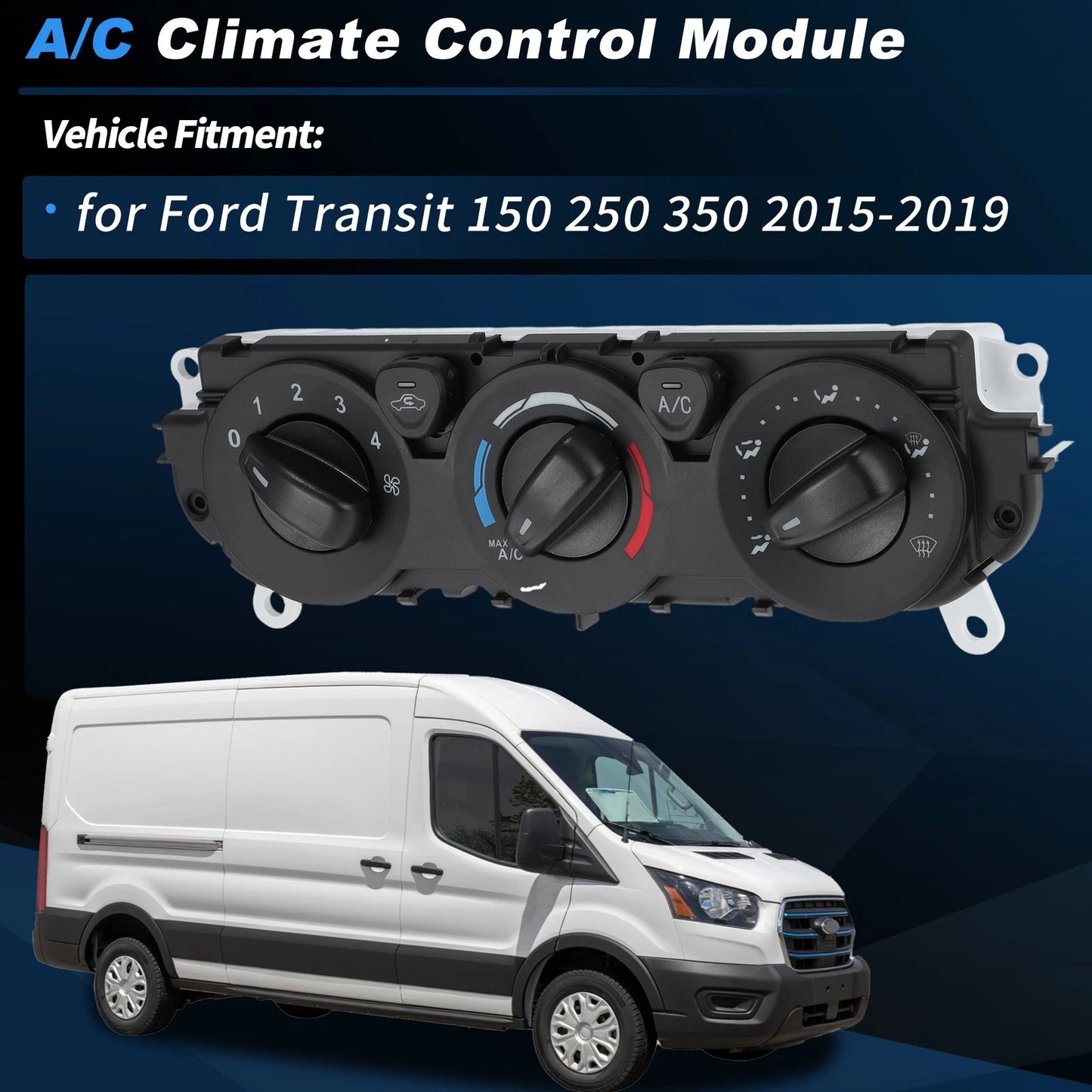 A/C Heater Climate Control Module CK4Z-19980-A for Ford Transit (2015–2019)