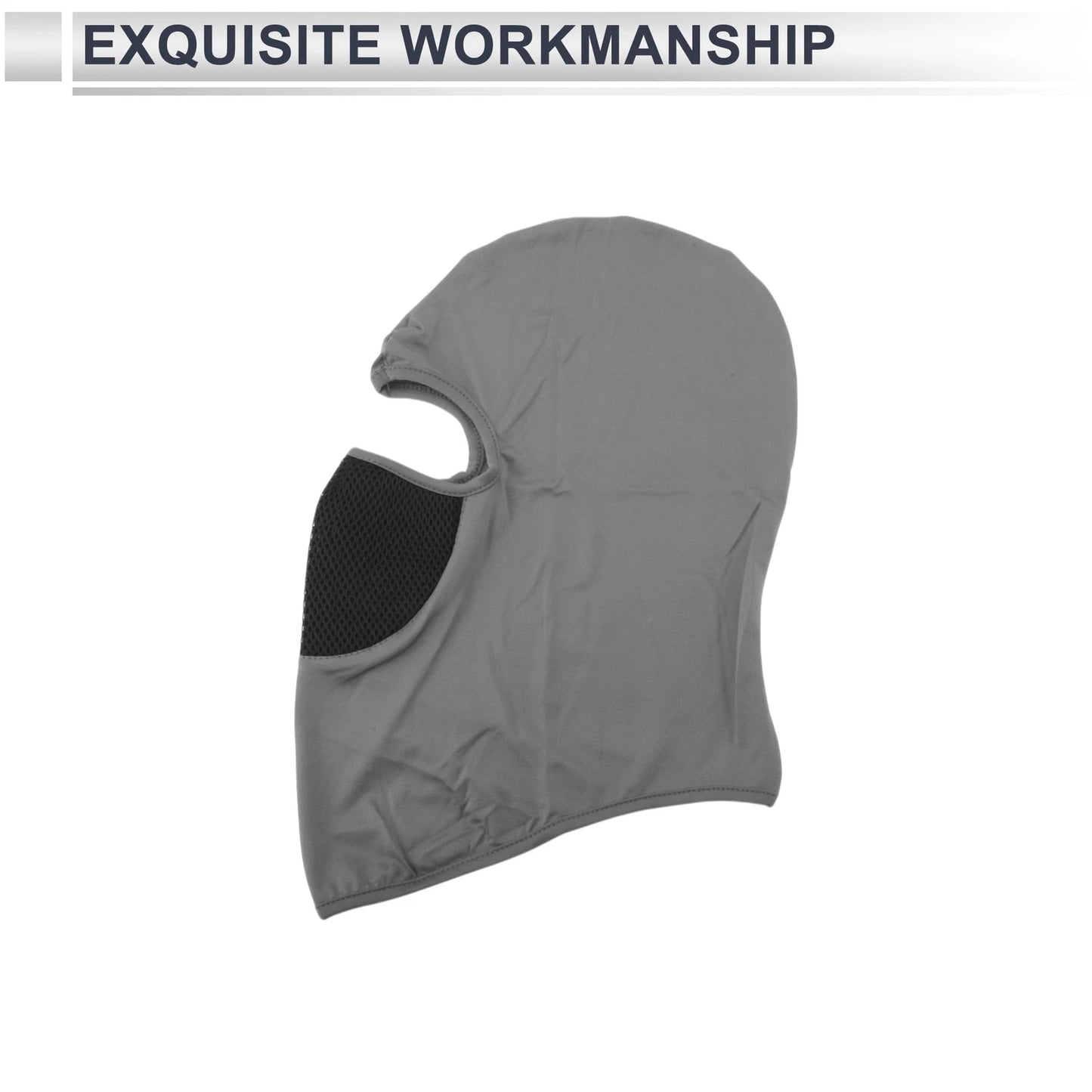 Mesh Face Mask for Universal Fit (Breathable, Sun Protection, Light Gray)