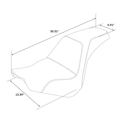 Driver Passenger Gel Seat for Harley Softail Street Bob (2018 - 2025)
