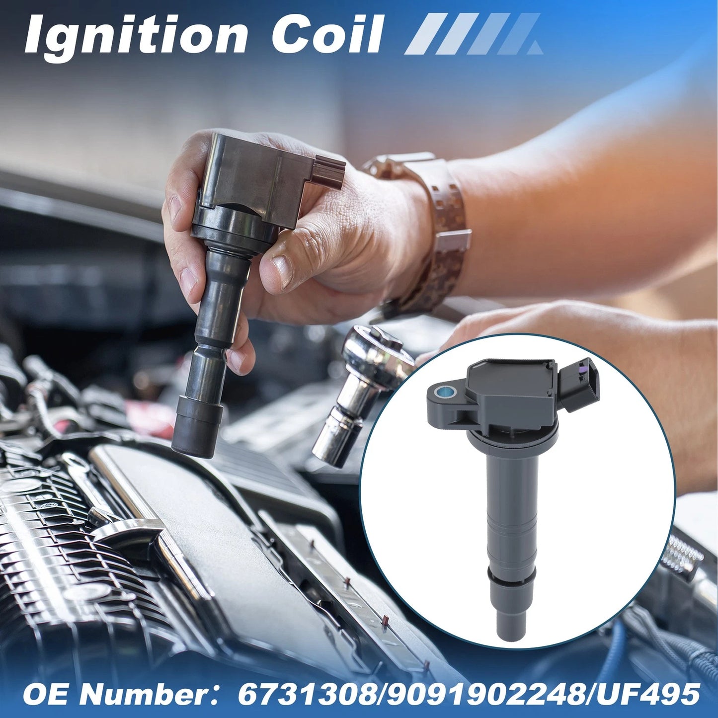 Set of 6 Ignition Coils 9091902248 UF495 for Toyota Tacoma 4Runner Tundra FJ Cruiser (2005–2023)