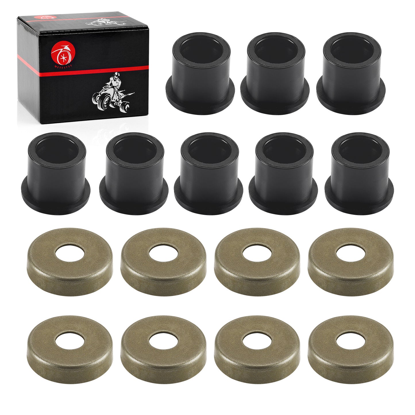 Set of 8 Front A Arm Bushing & Cap Kit for Polaris Outlaw 50 90 110 (2007–2021)