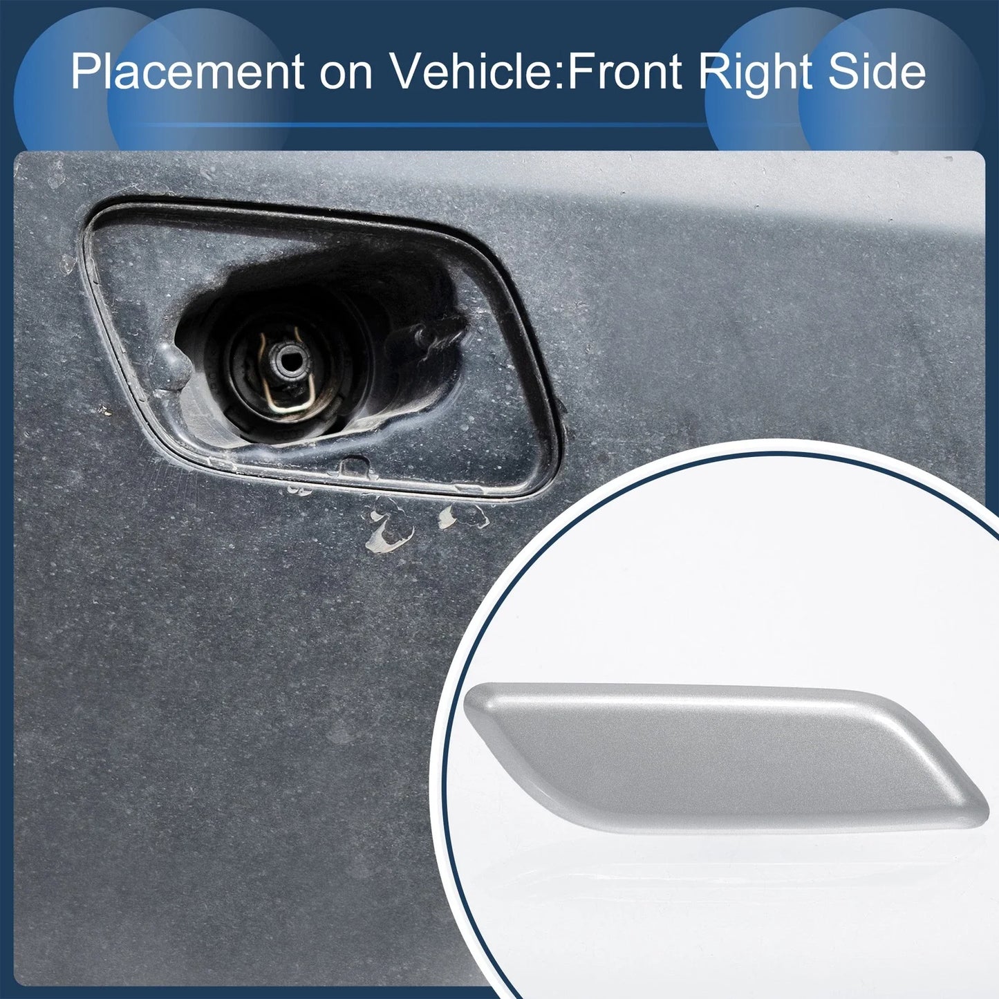 Front Right Washer Nozzle Cover for Honda Accord VIII 2011-2013 Silver Tone