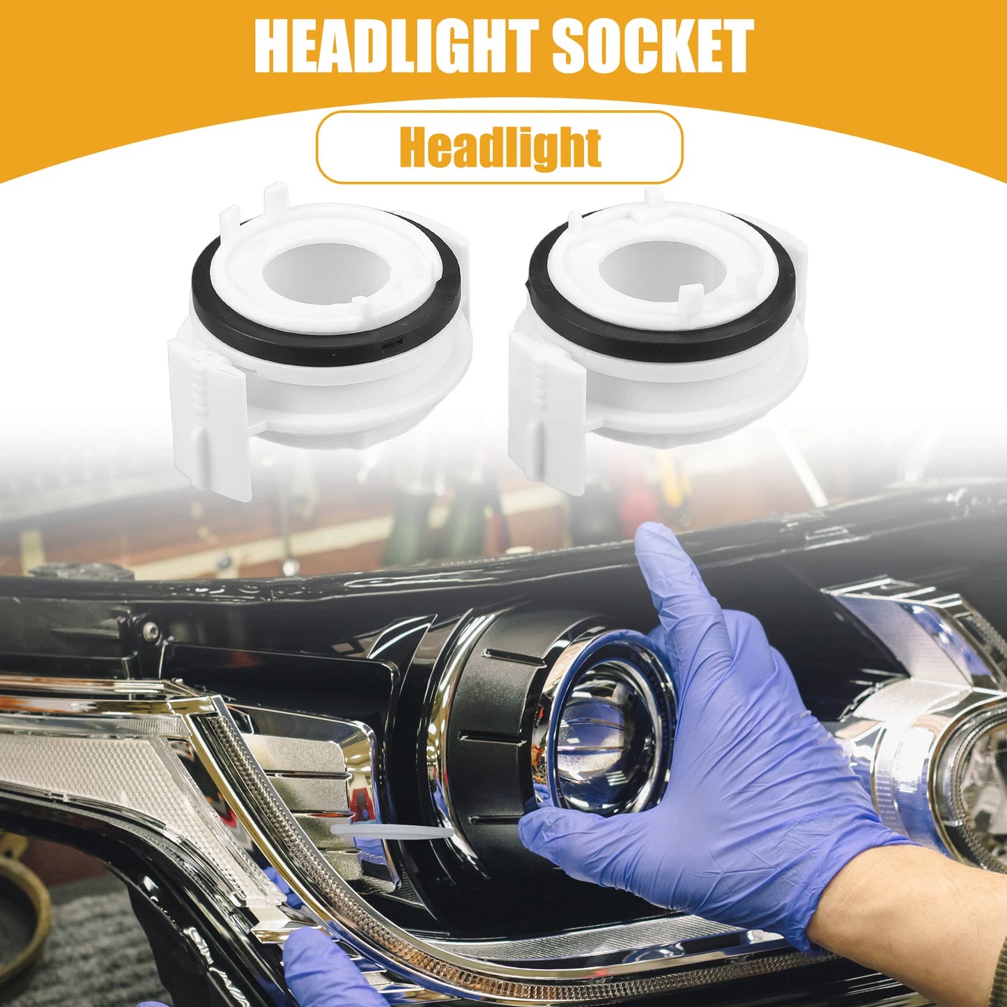 1 Pair LED Headlight Retainer Holder Socket for BMW E46 (1998–2006)