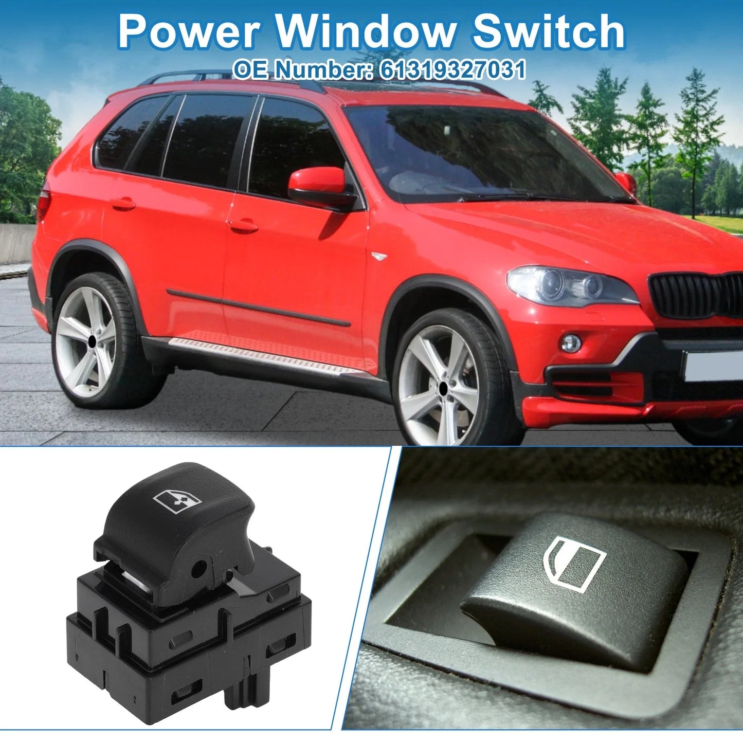 Rear Left Right Side Power Window Switch for BMW 330i 330e xDrive