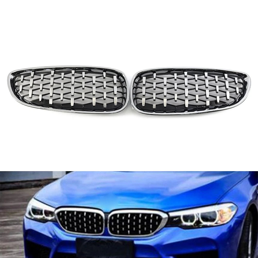 Pair of Front Grille Diamond Meteor Style Chrome Grill for BMW Z4 (2009–2016)
