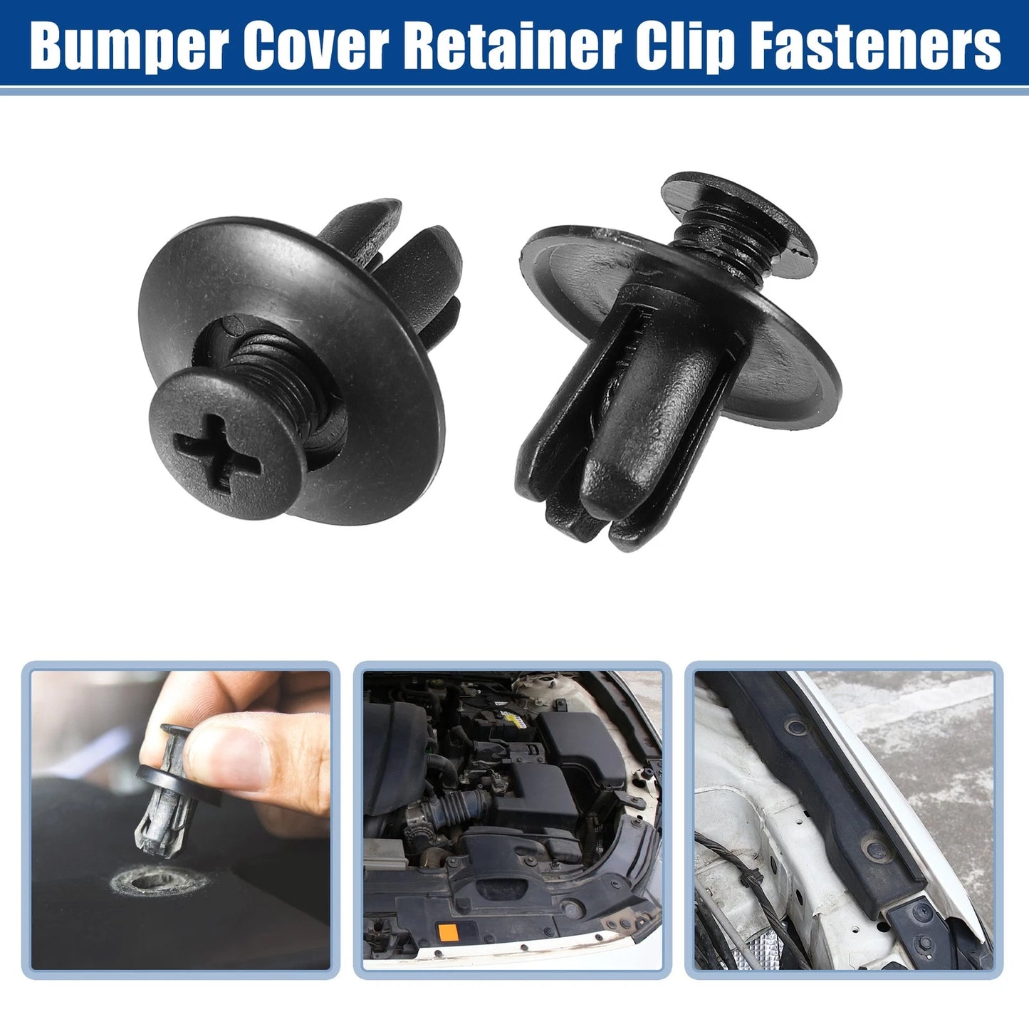 100pcs Bumper Cover Retainer Clip Fasteners for Hyundai Sonata (2011–2019) No. 86590-28000