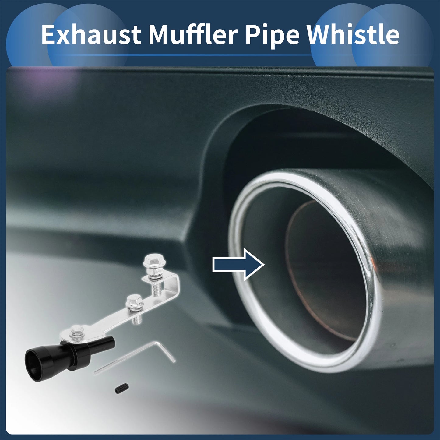 Turbo Sound Exhaust Muffler Pipe Whistle for Universal Fit (Set of 1)
