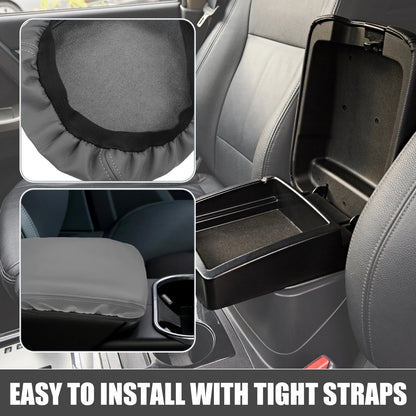Center Console Armrest Cover Pad for Toyota Highlander (2008–2013) Faux Leather Gray