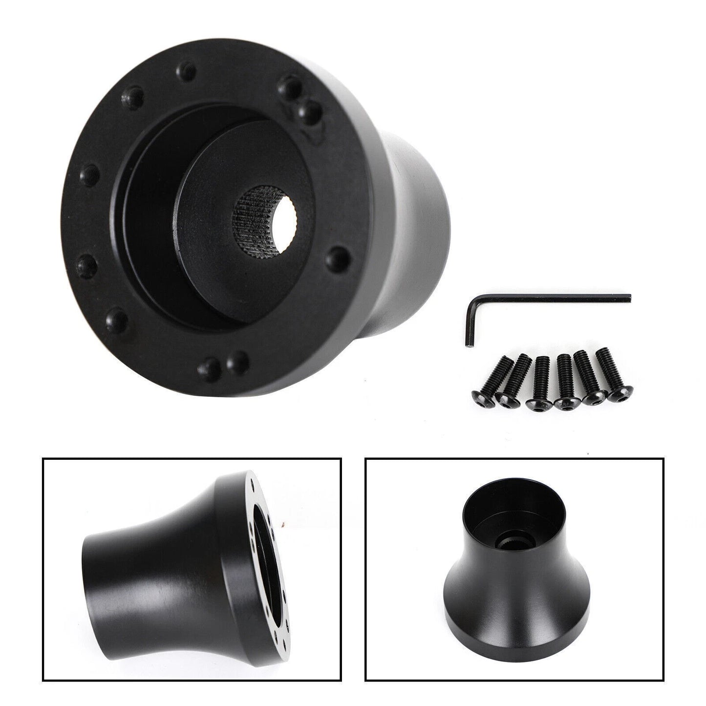Aluminum Steering Wheel Adapter for EZGO TXT & RXV (2008–2023) Black