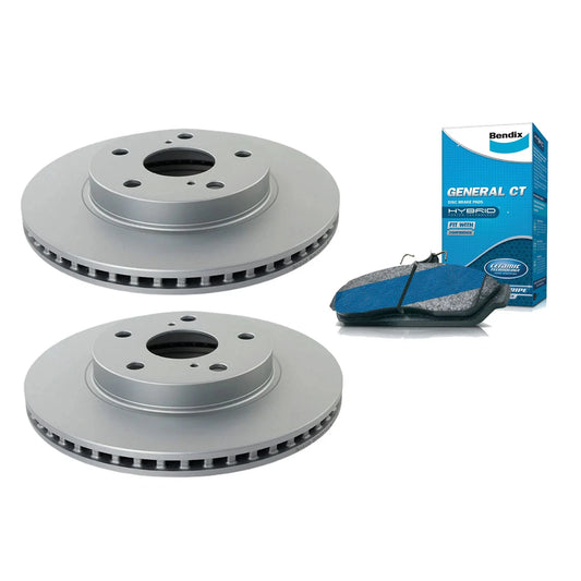 Set of 4 Bendix Front Brake Pads and Rotors for Toyota Corolla (2013–2019)