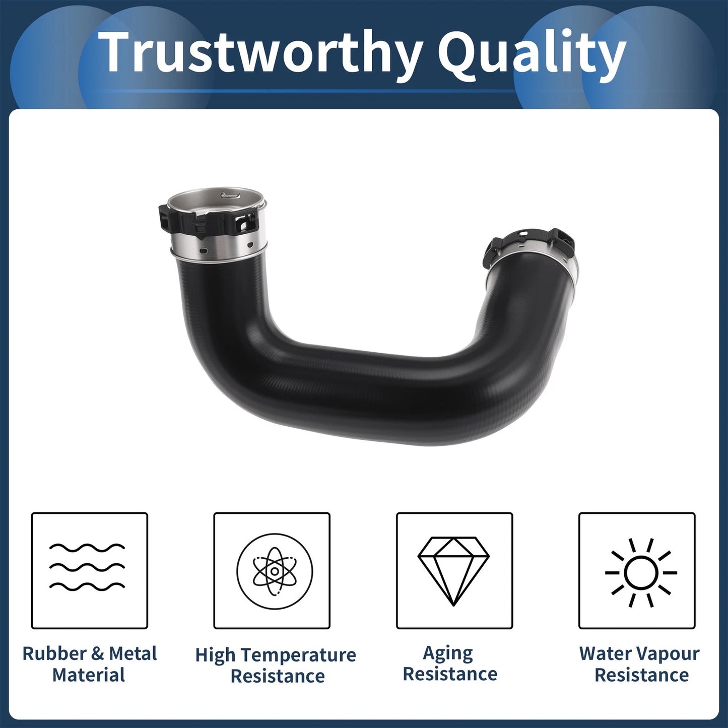 Engine Air Intake Hose for Nissan Navara (2005–2019) No. 144635X04B Rubber Metal