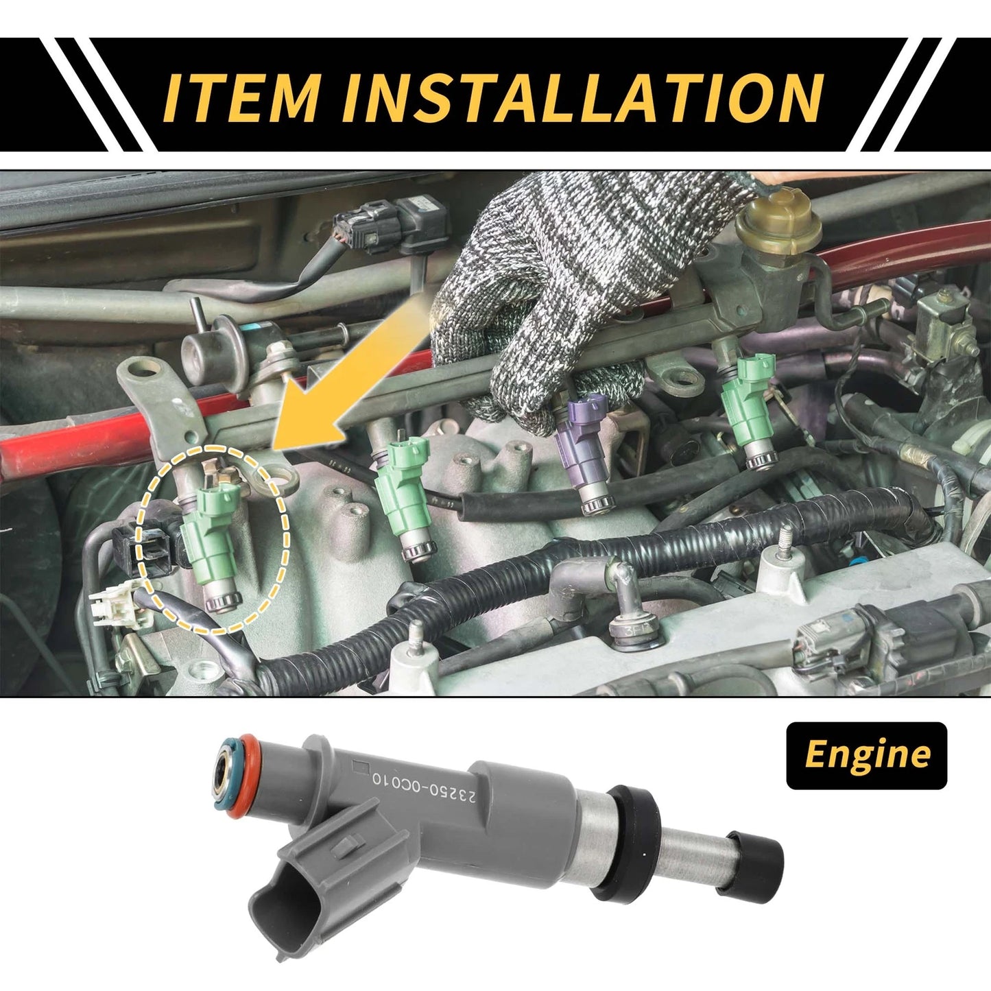 Fuel Injector for Toyota Tacoma (2005–2014) 12 Holes Gray