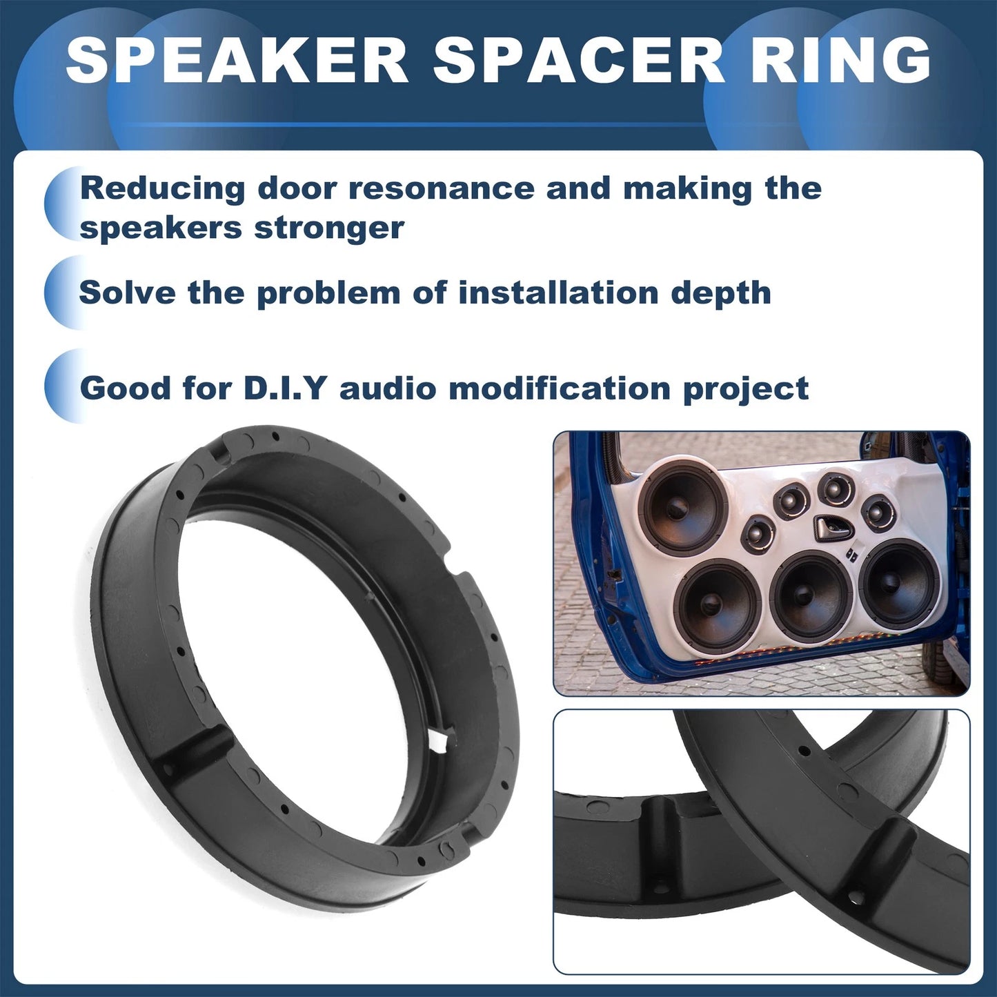 2X Speaker Spacer Ring Adapter for Volkswagen Polo