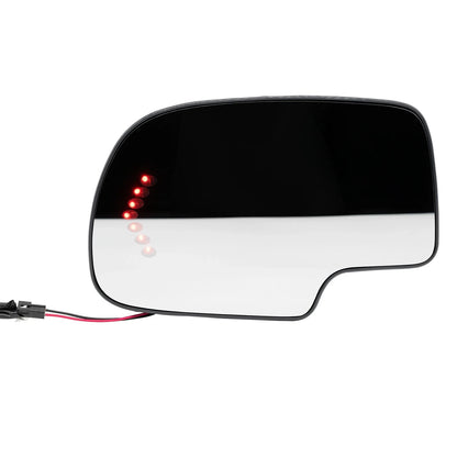 Mirror Glass Heated Turn Signal LH&RH Side for Chevy GMC Cadillac (2003–2007)