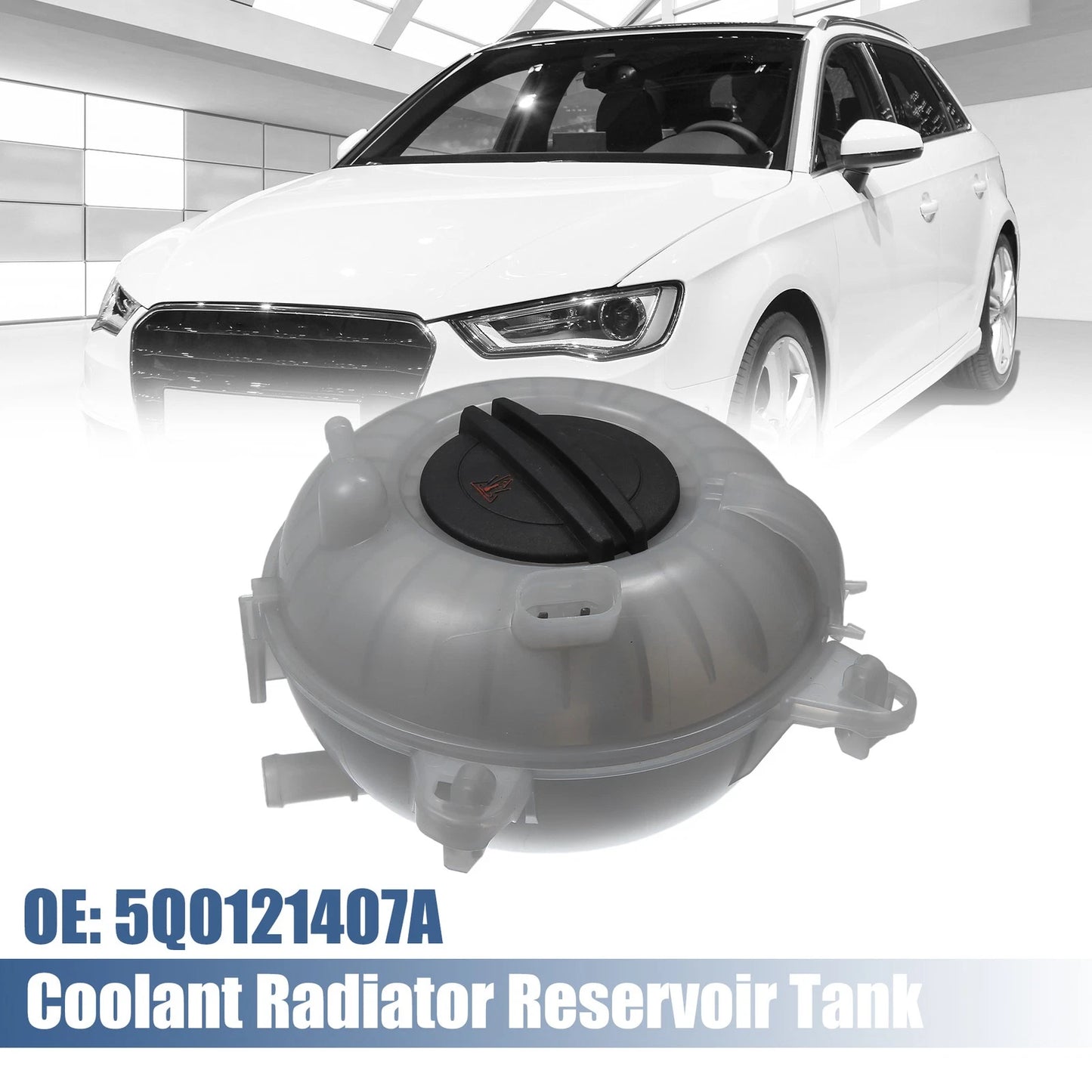 Coolant Radiator Reservoir Tank 5Q0121407A with Cap Sensor for Audi A3 (2013–2020)