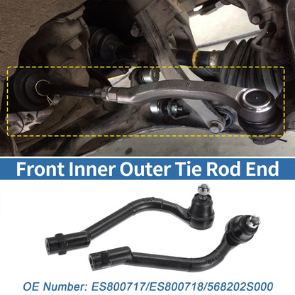 2X Front Outer Tie Rod End Links for Kia Sportage, Optima (No. ES800717/ES800718)