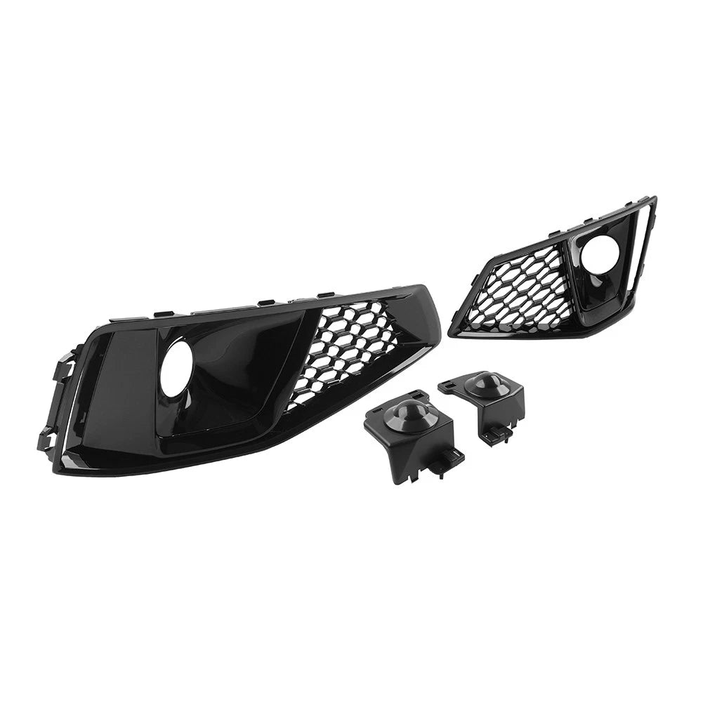 Front Bumper Honeycomb Fog Light Grille with ACC Caps for Audi A4 S4 (2019–2020)