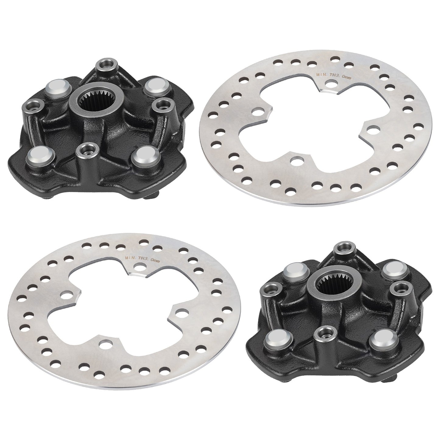 Set of 2 Wheel Hubs & Brake Discs for Honda Foreman Rubicon 500 (2015–2019)