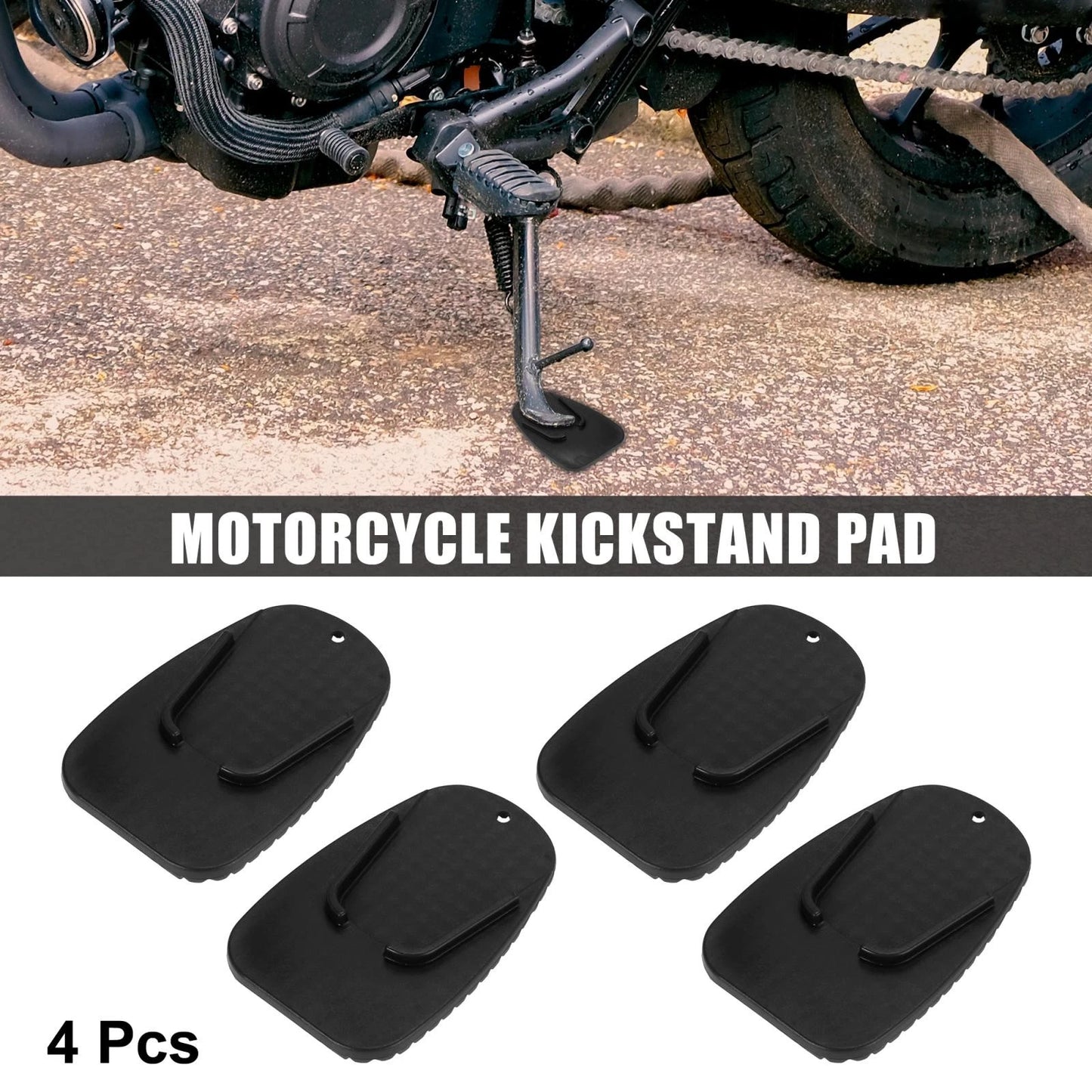 Set of 4 Kickstand Pads for Motorcycle (Universal Fit)