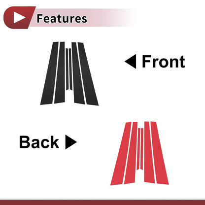 Set of 4 Door Pillar Window Trim for Mitsubishi Lancer (2002–2007) Black