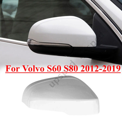 White Right Passenger Mirror Cap Cover for Volvo S60 S80 (2012–2019)