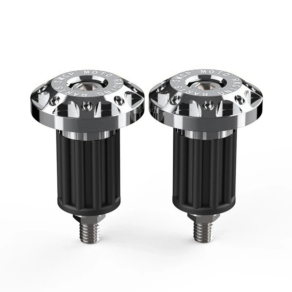 Motor Grey Dirt Bike 7/8'' CNC Handlebar Grips & End Cap Plugs