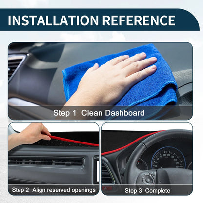 Dashboard Dash Cover Mat for BMW 4 Series Black Red