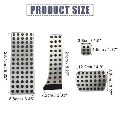 4 Pcs Accelerator & Brake Pedal Covers for Mercedes-Benz W203 W204 (2000-2015)